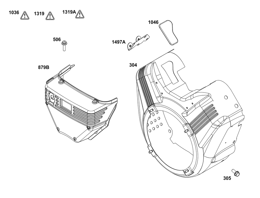 Blower Housing Group Diagram and Parts List for 38E347-0112-G1 200000 - 399999 Briggs and Stratton Engine